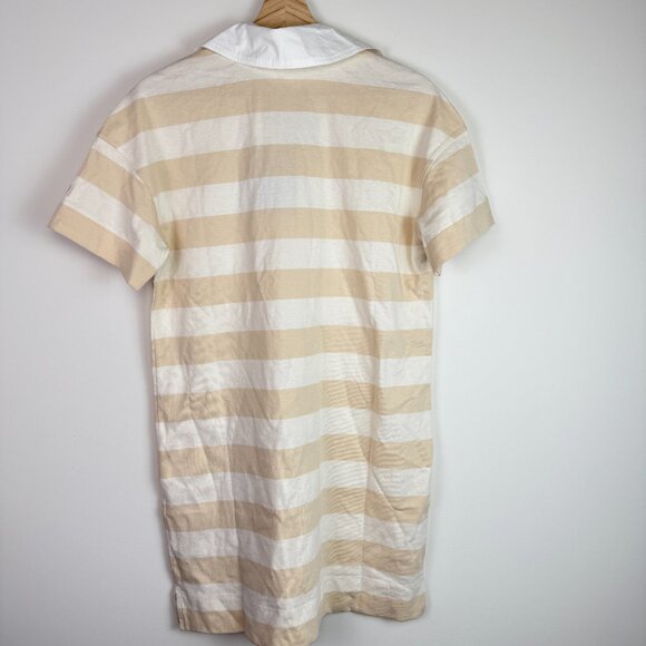 Everlane The Organic Cotton Short Sleeve Polo Mini Dress Beige White XS - Picture 3 of 7